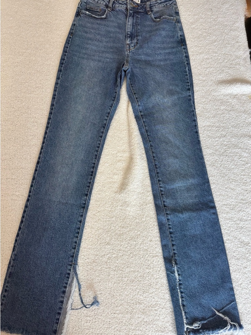 Zara Blue High-Rise Wide Leg Jeans